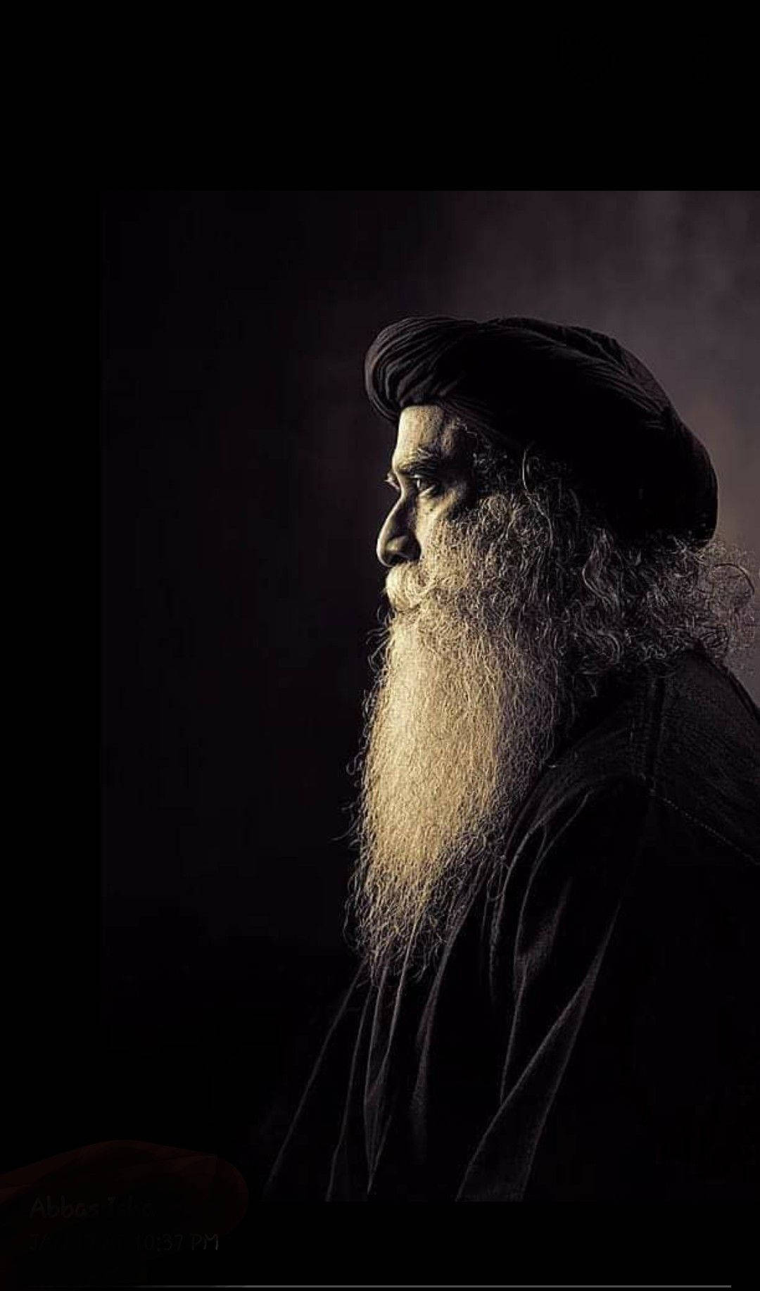 Sadhguru Standing Sideways Black And White Background