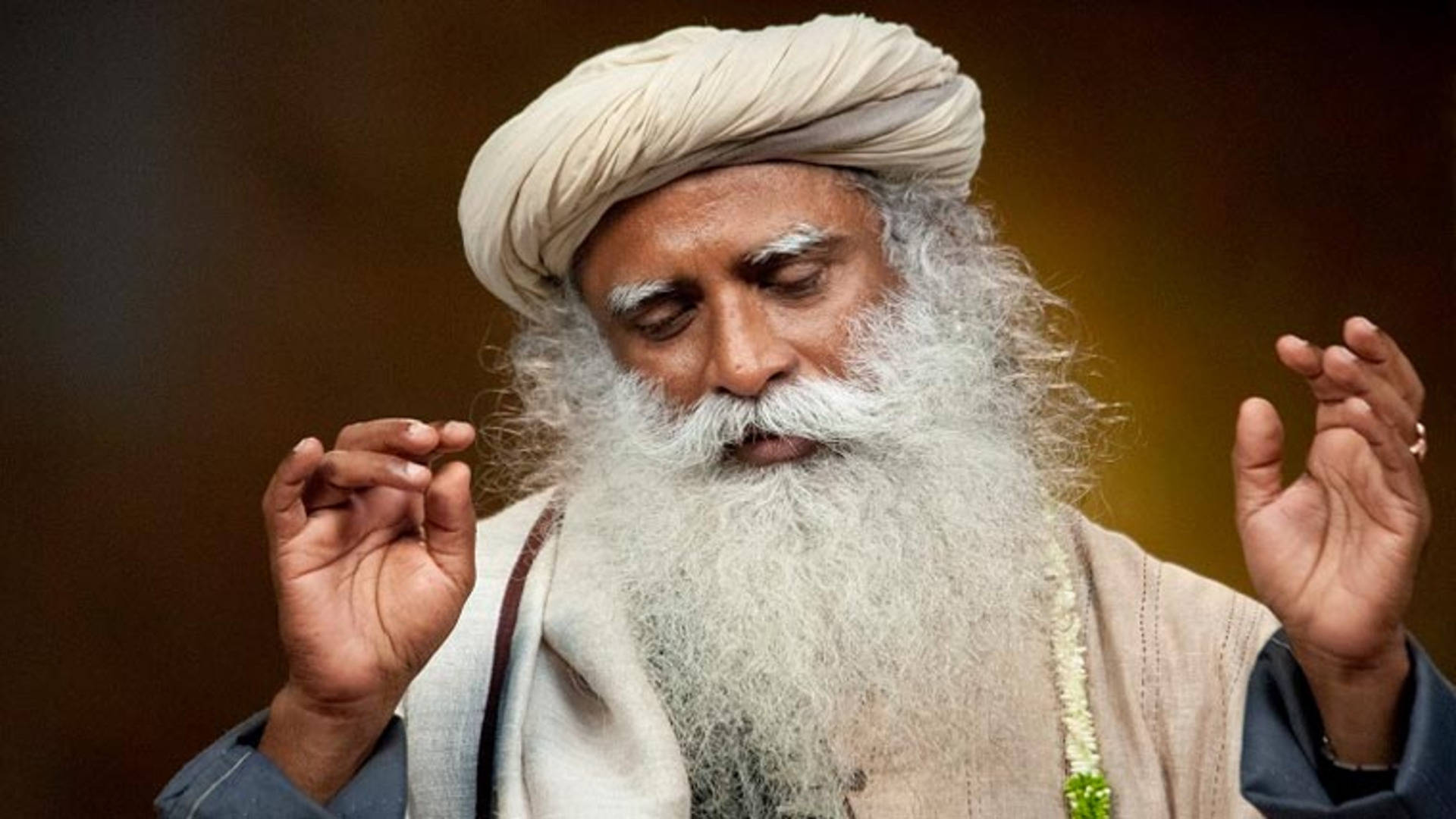 Sadhguru With Palms Facing Outwards Background