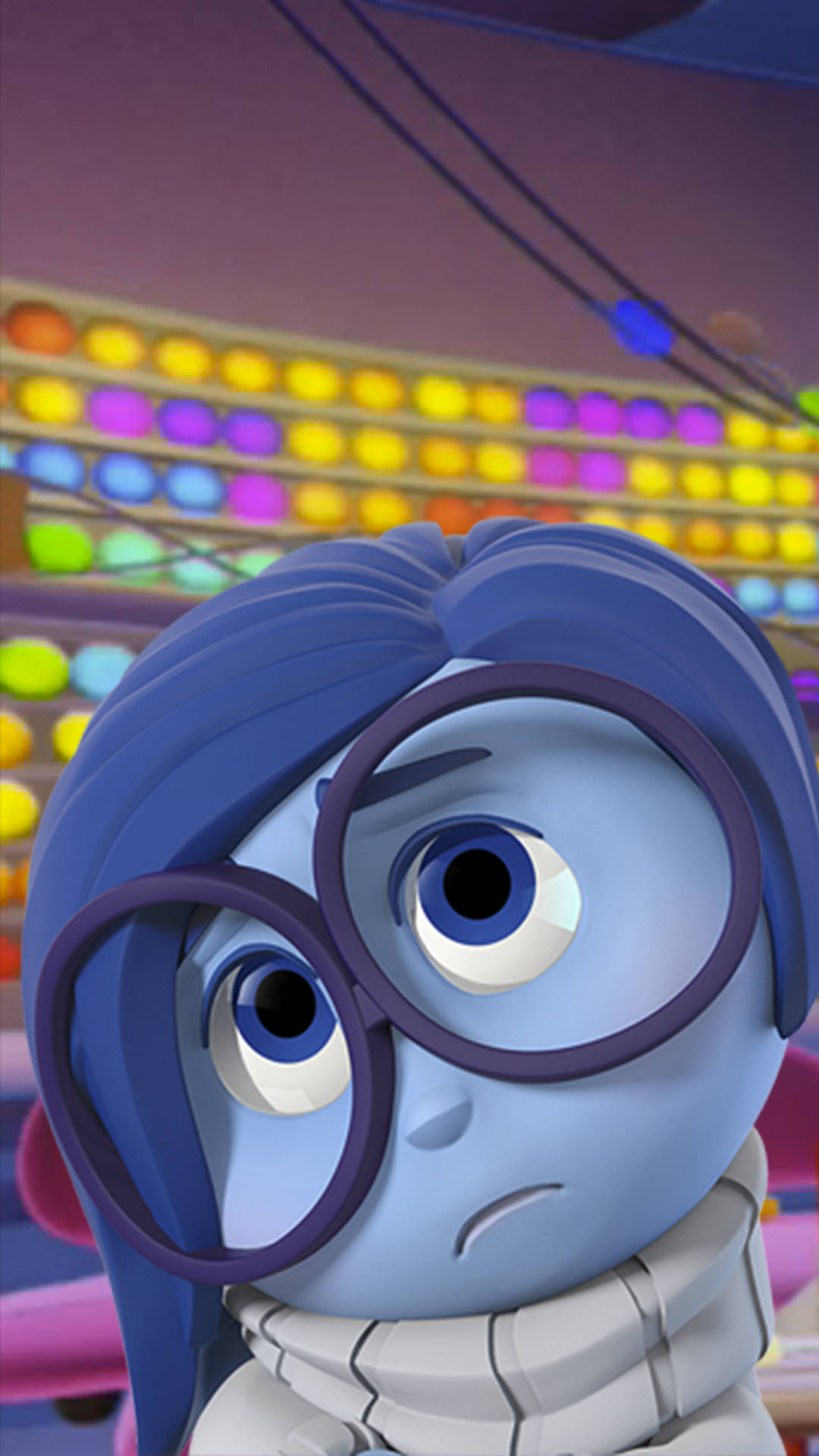 Sadness From Disney Pixar's Inside Out Feeling Overwhelmed. Background