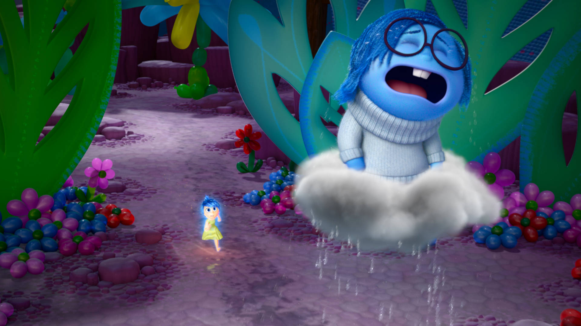 Sadness Inside Out Flying Cloud Background