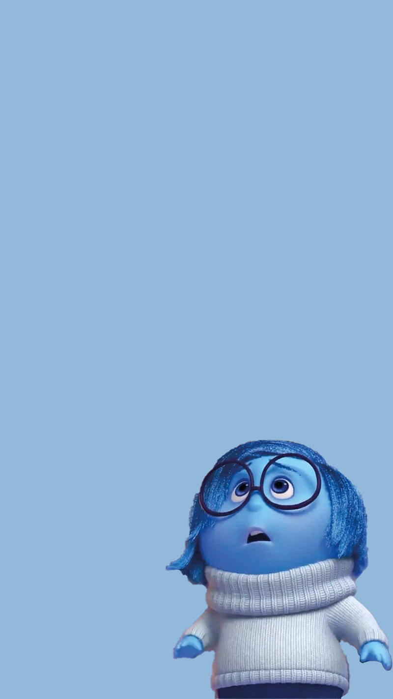 Sadness Inside Out In Blue Background