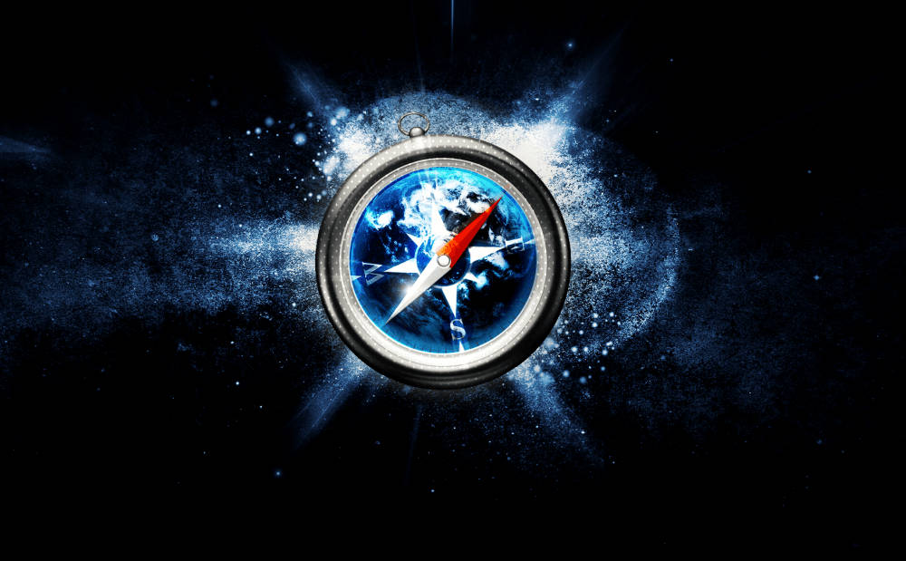 Safari Browser With Compass Background