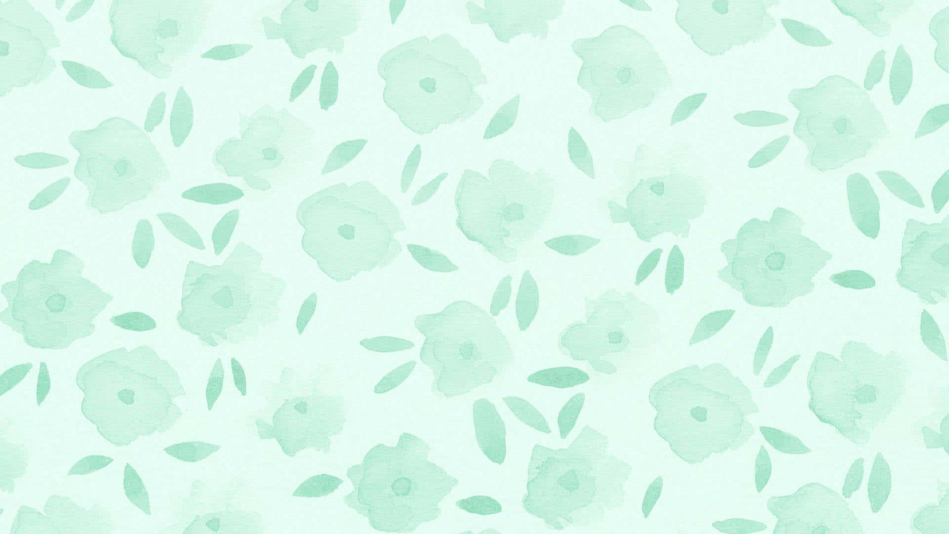 Sage Aesthetic Flower Pattern Design Background