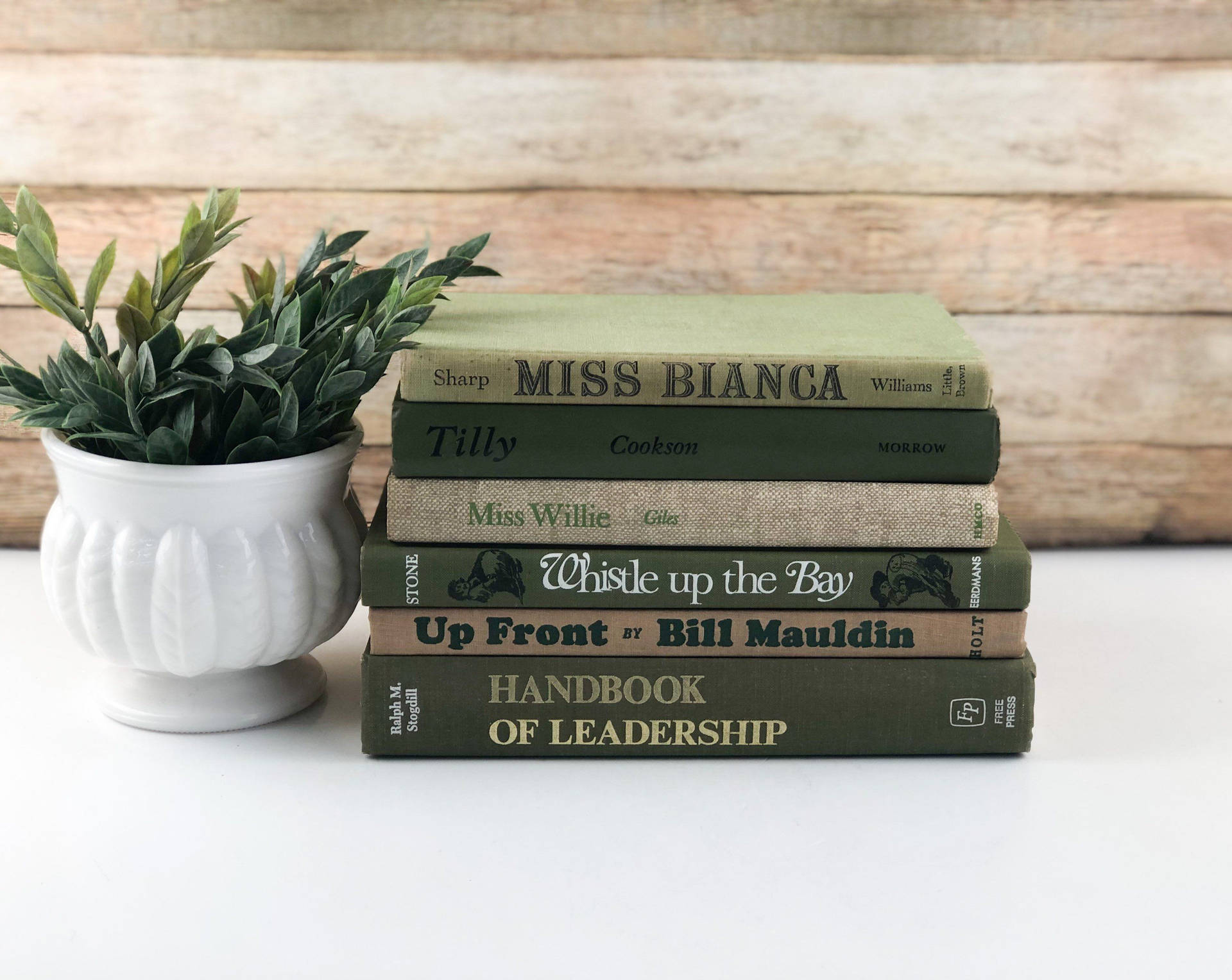 Sage Green Aesthetic Book Spine Background