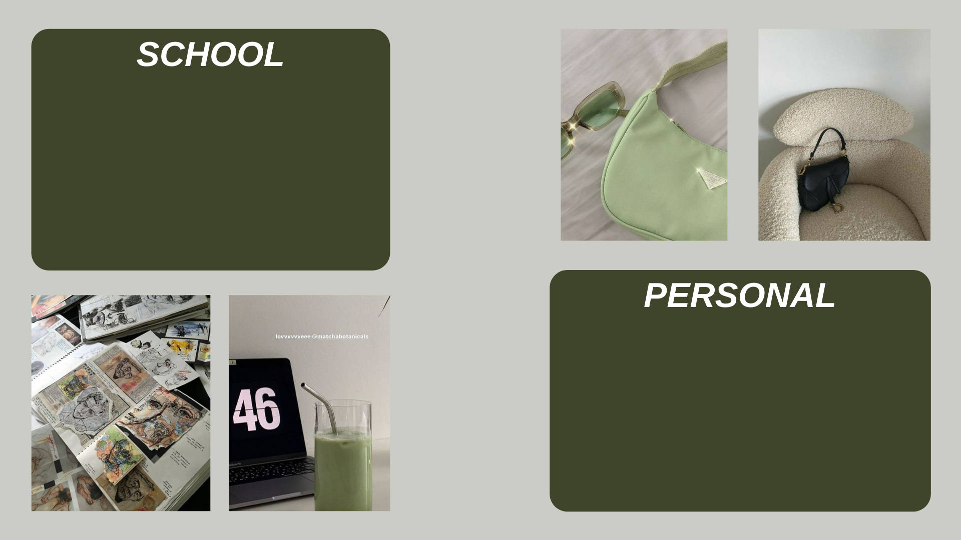 Sage Green Aesthetic School Corner Background