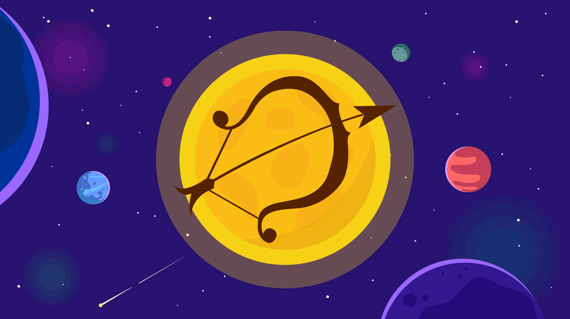 Sagittarius Zodiac Arrow Vector Art Background