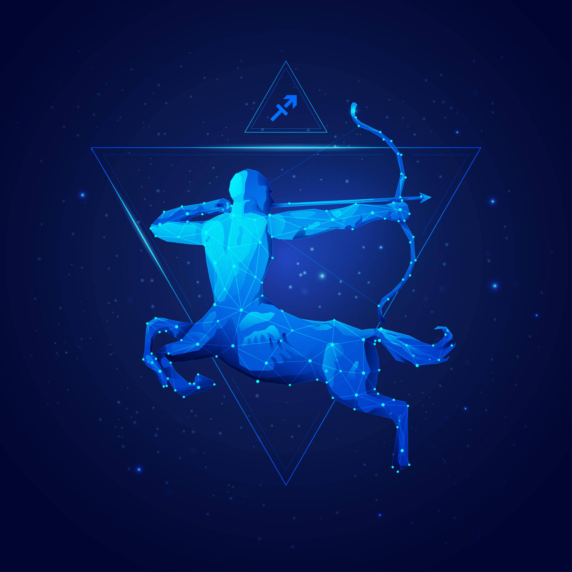 Sagittarius Zodiac Blue Archer