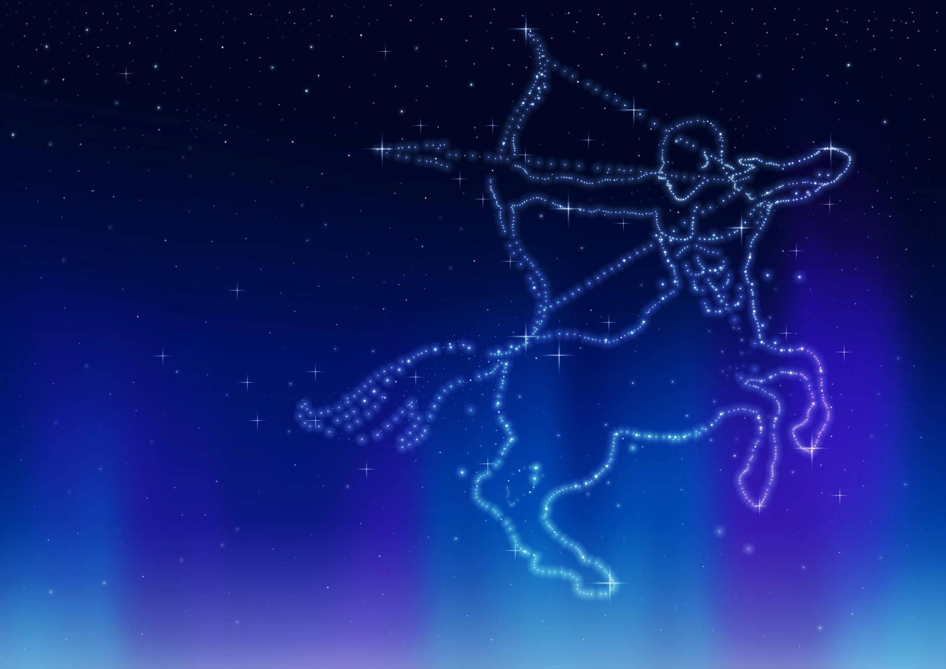 Sagittarius Zodiac Blue Archer Symbol Background