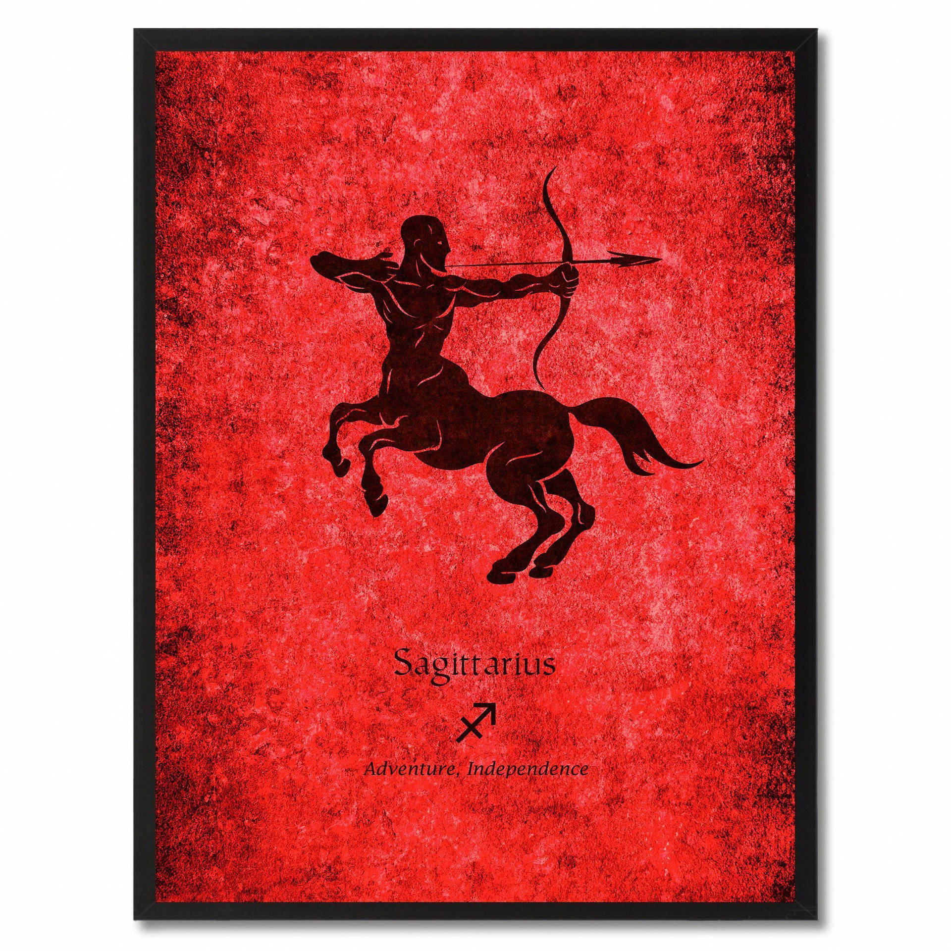 Sagittarius Zodiac Red Poster Background