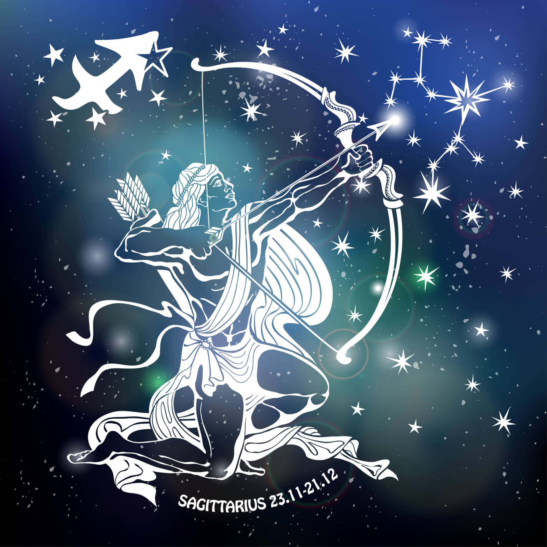 Sagittarius Zodiac Sign Artwork Background