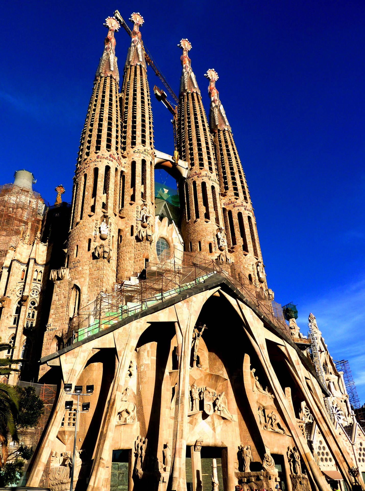 Sagrada Familia Angled Blue Skies