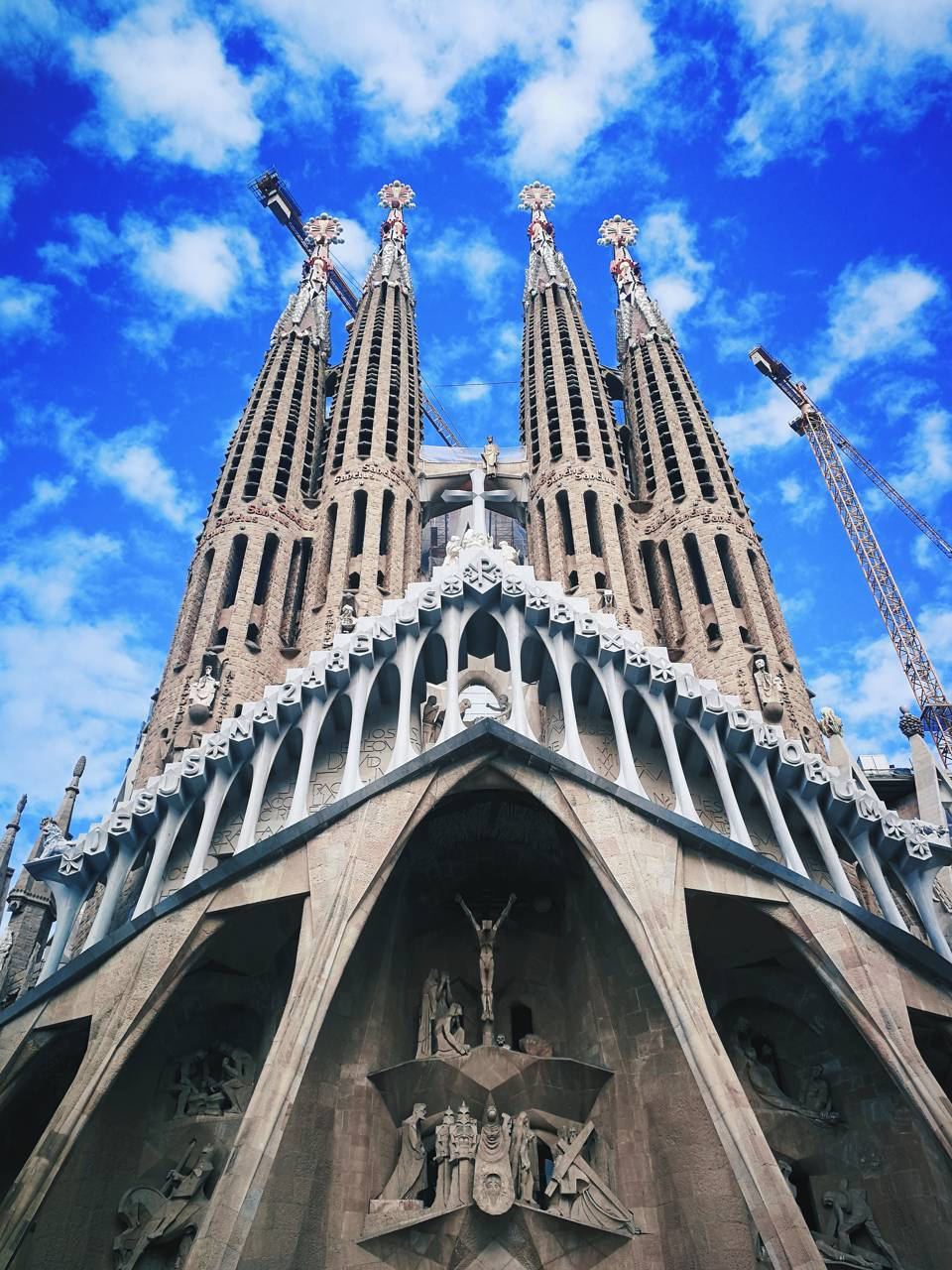 Sagrada Familia Blue Clouds Facade