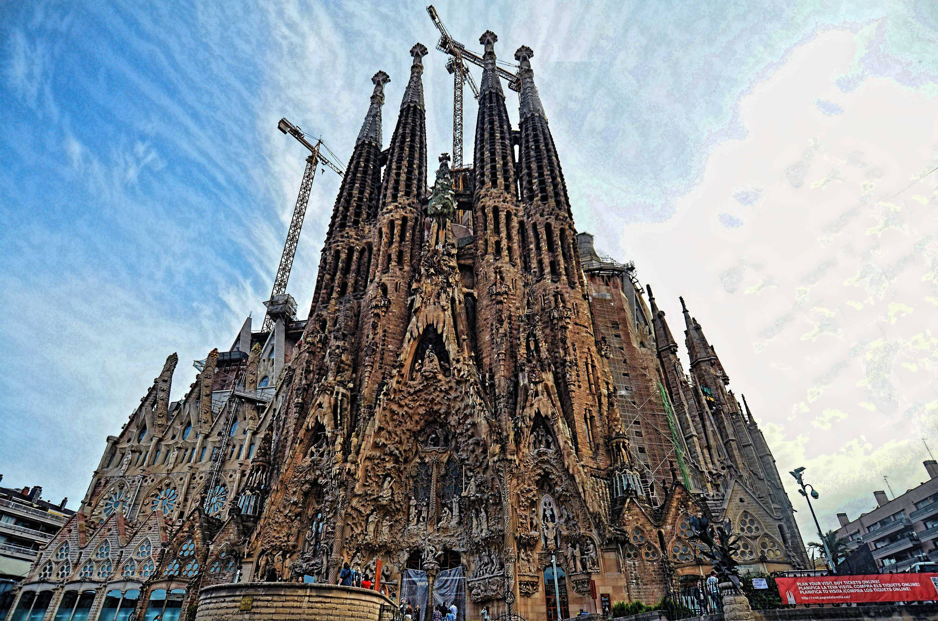 Sagrada Familia Construction Imposing Entrance