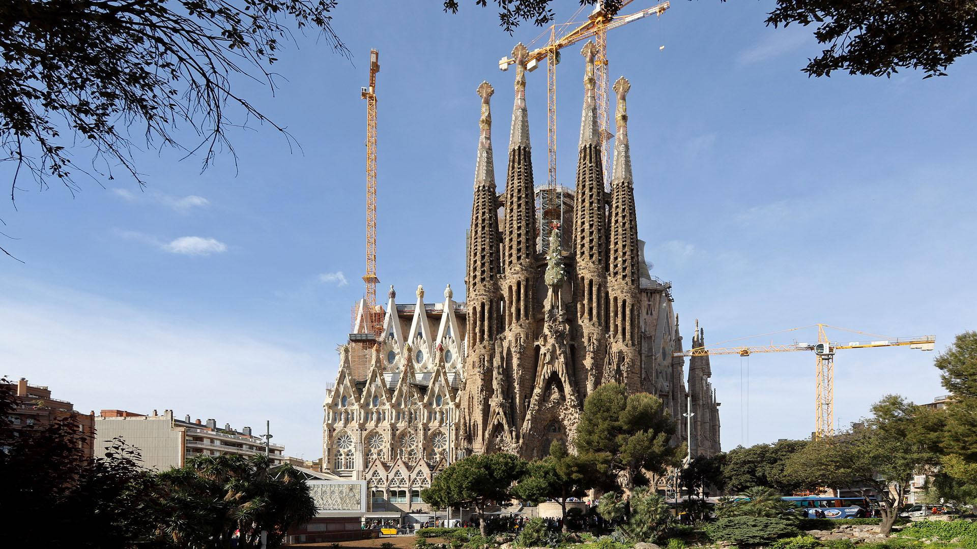 Sagrada Familia Cranes From Side