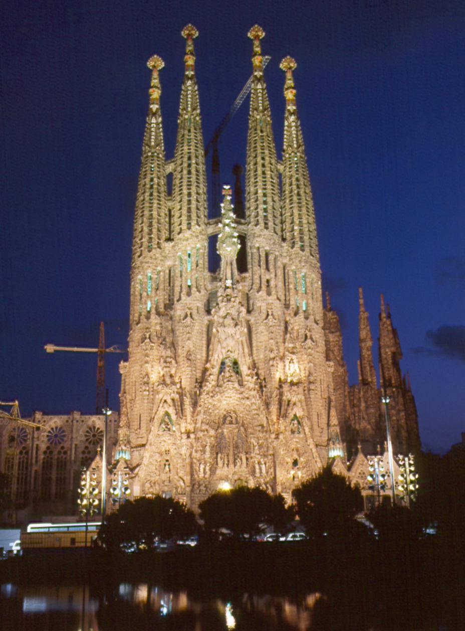 Sagrada Familia Evening Night Background