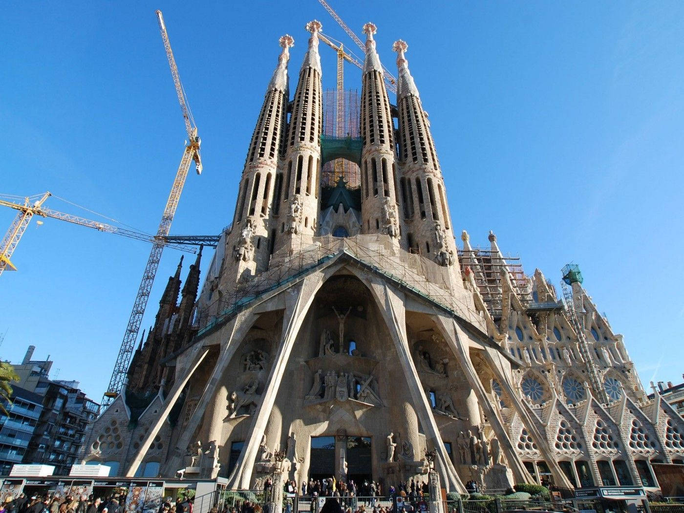 Sagrada Familia Large Entrance Background