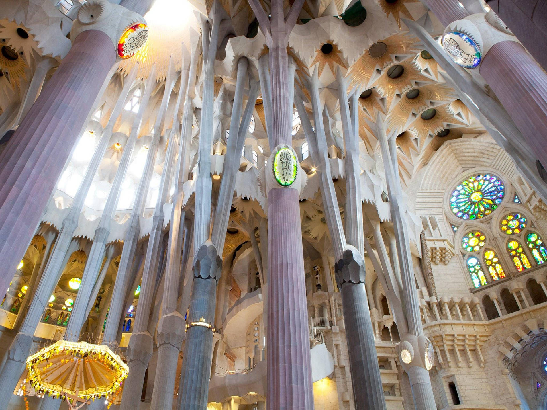 Sagrada Familia Many Pillars Interior