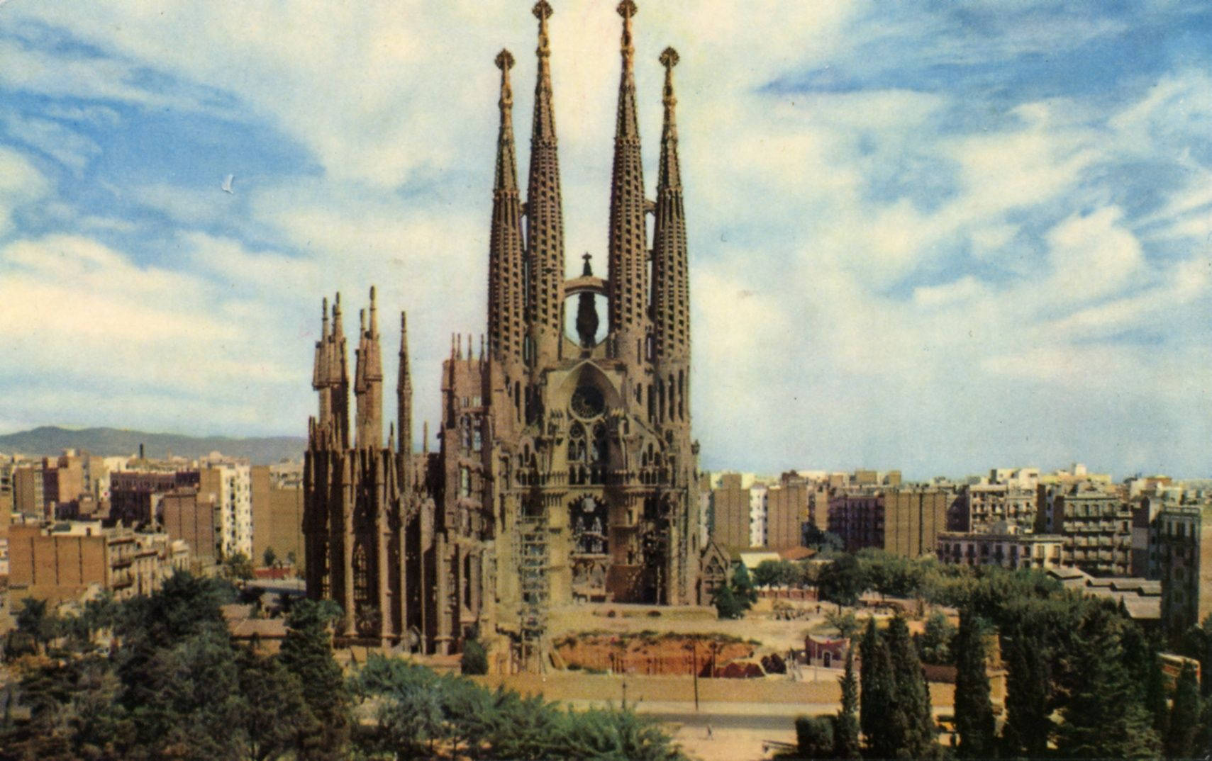 Sagrada Familia Old Photography Background