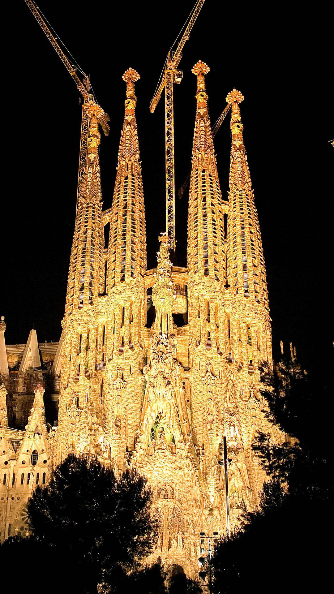 Sagrada Familia Phone Night Background