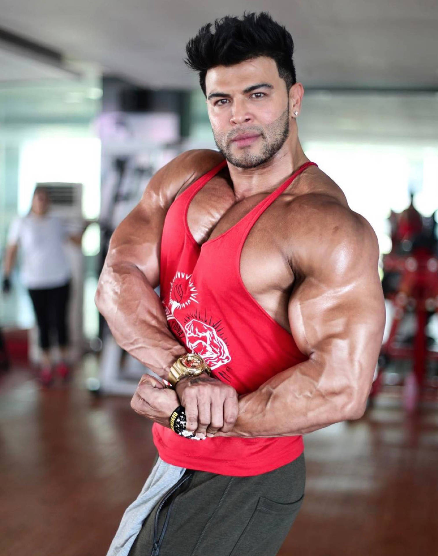 Sahil Khan - India's Renowned Bodybuilder In Action Background