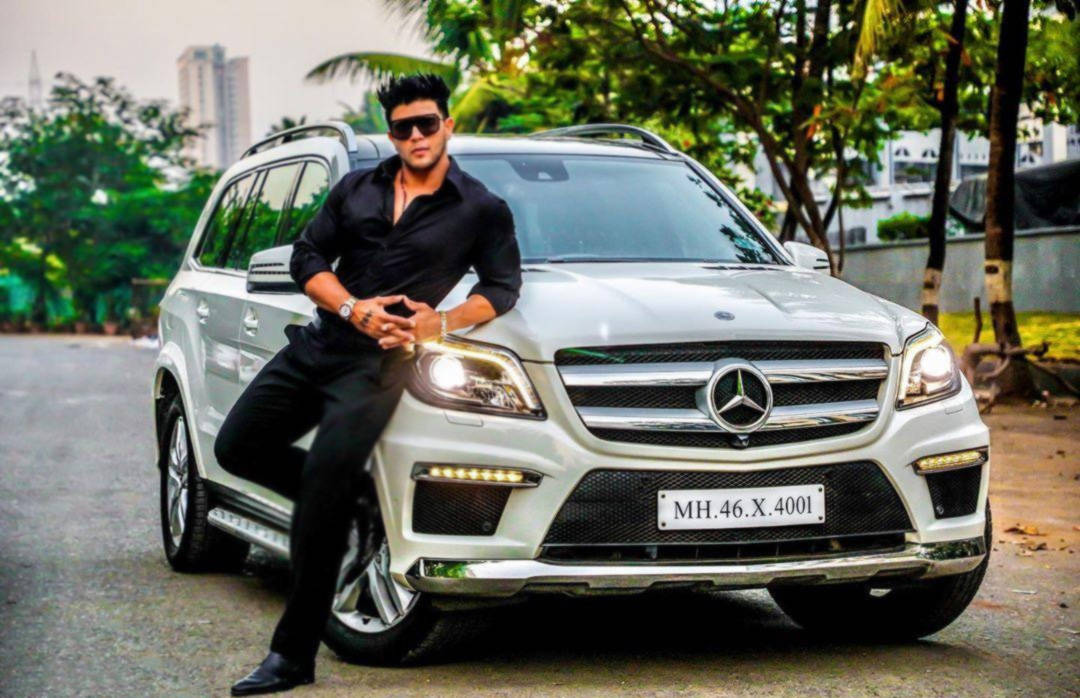 Sahil Khan With Mercedes Benz Gls Background