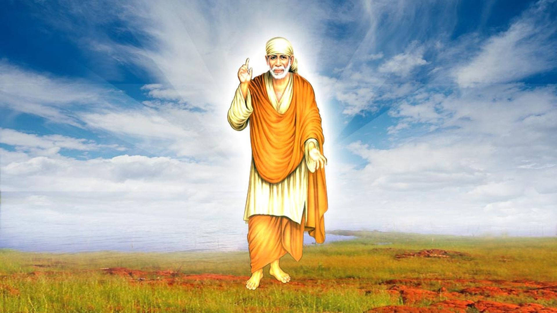 Sai Baba Hd In The Field Background
