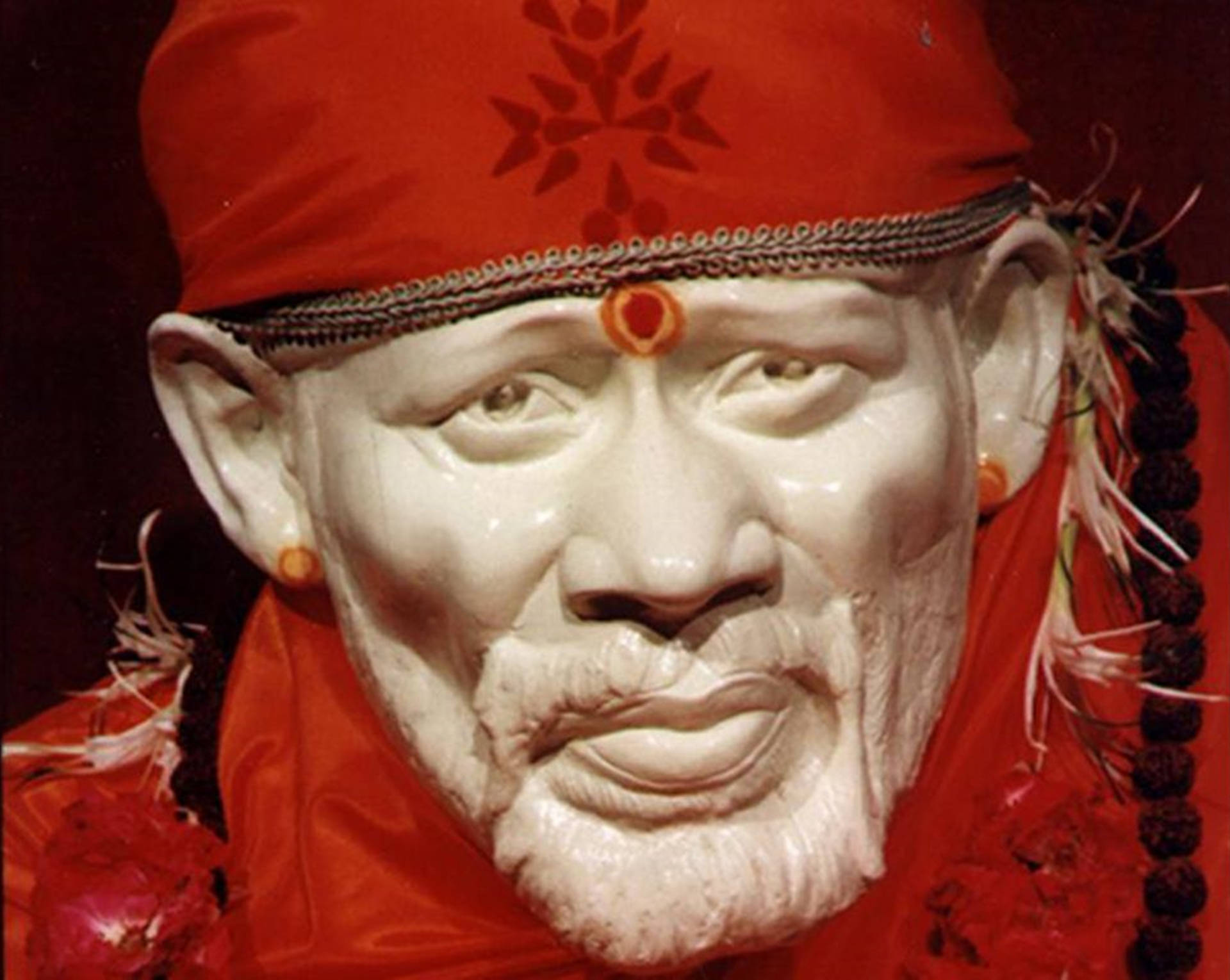 Sai Baba In Red Clothing 4k