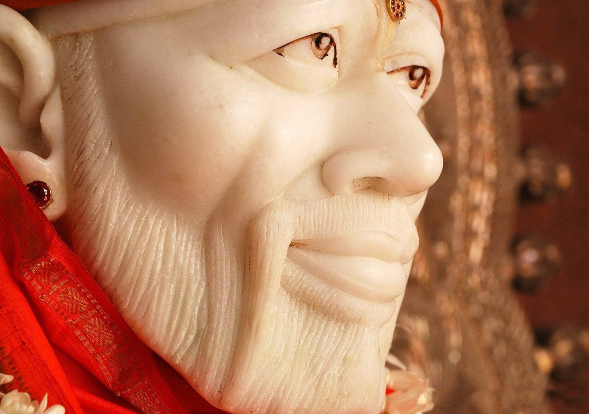 Sai Baba Statue In Close-up 4k