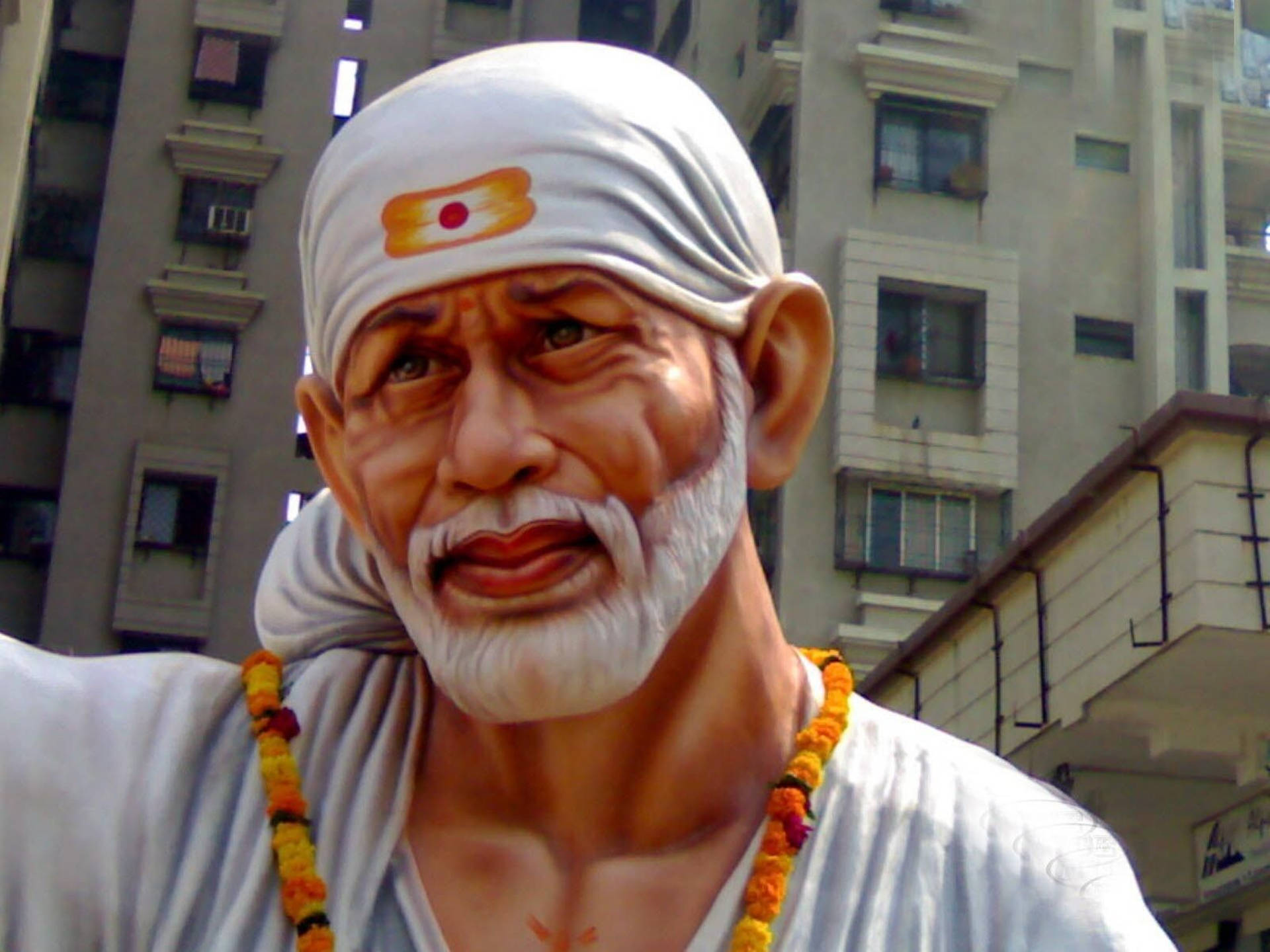 Sai Baba White Kafni, Langot And Head-cloth 4k Background