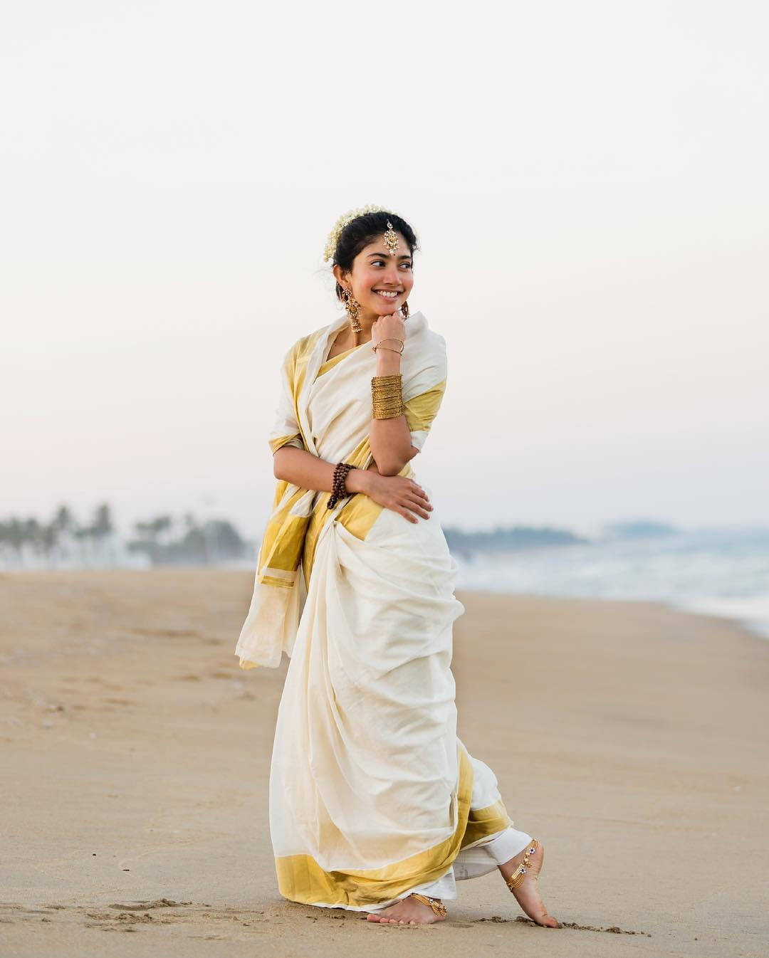 Sai Pallavi Modeling Near Seashore Background