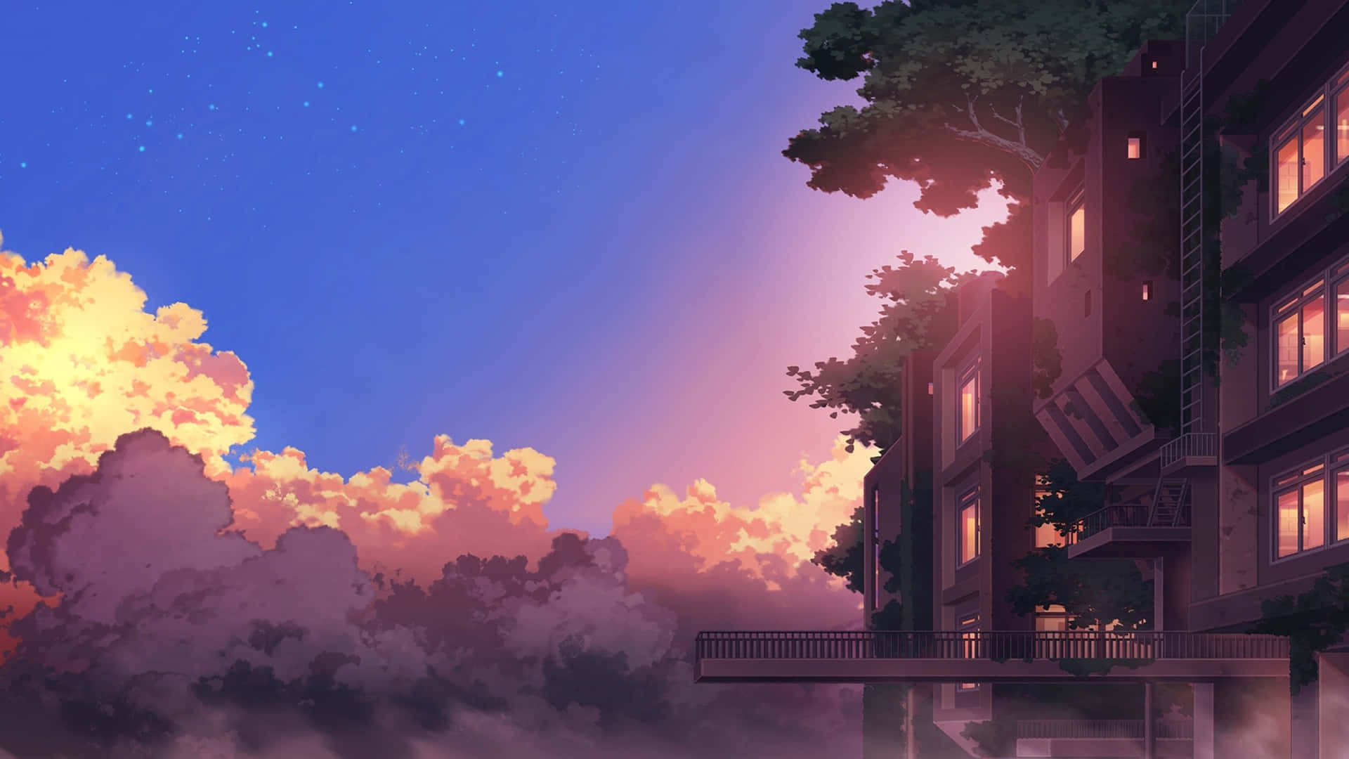 Sail Away Into The Golden Sunset With This Beautiful Anime Scene.