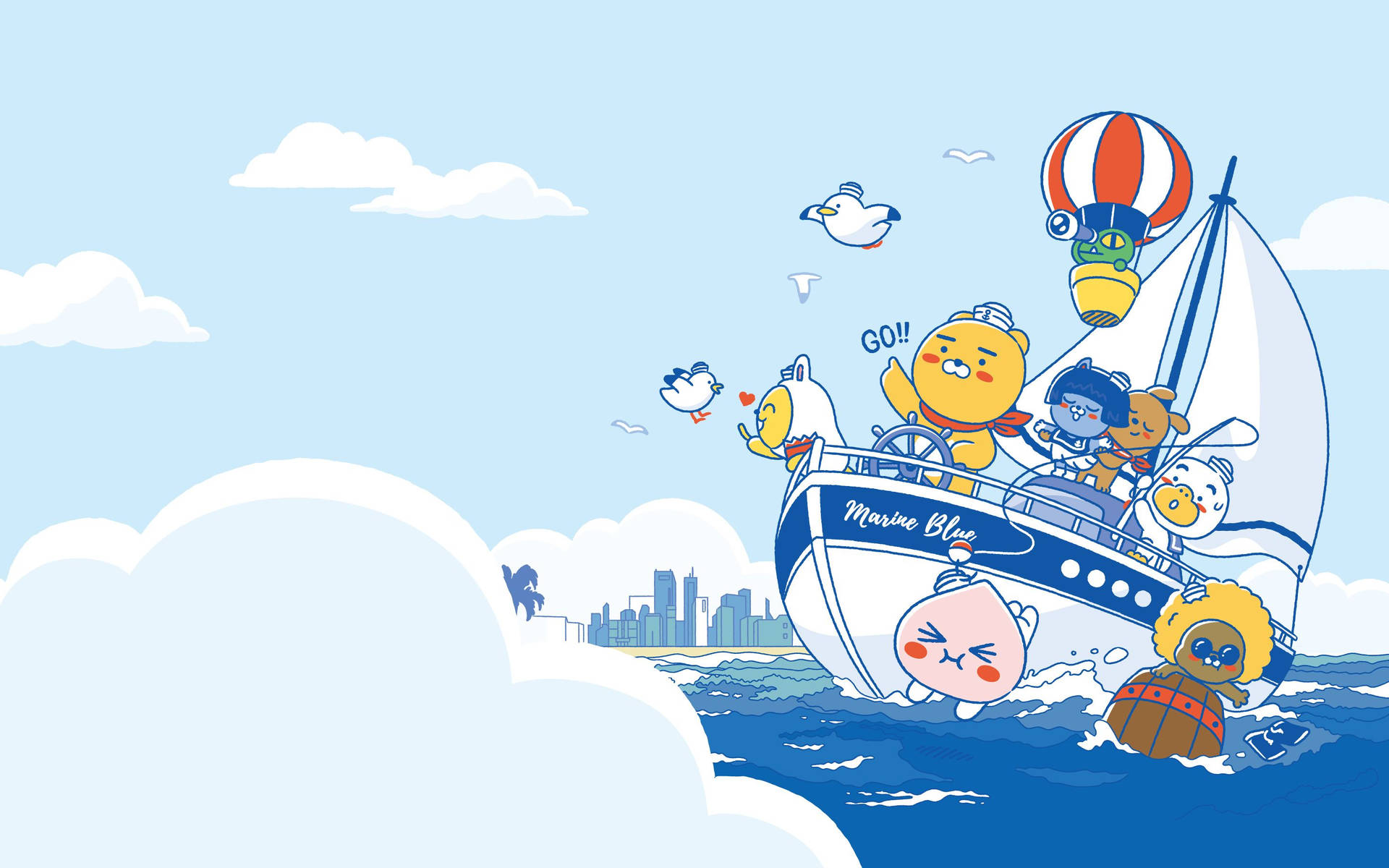 Sail Away With Kakao Friends Background