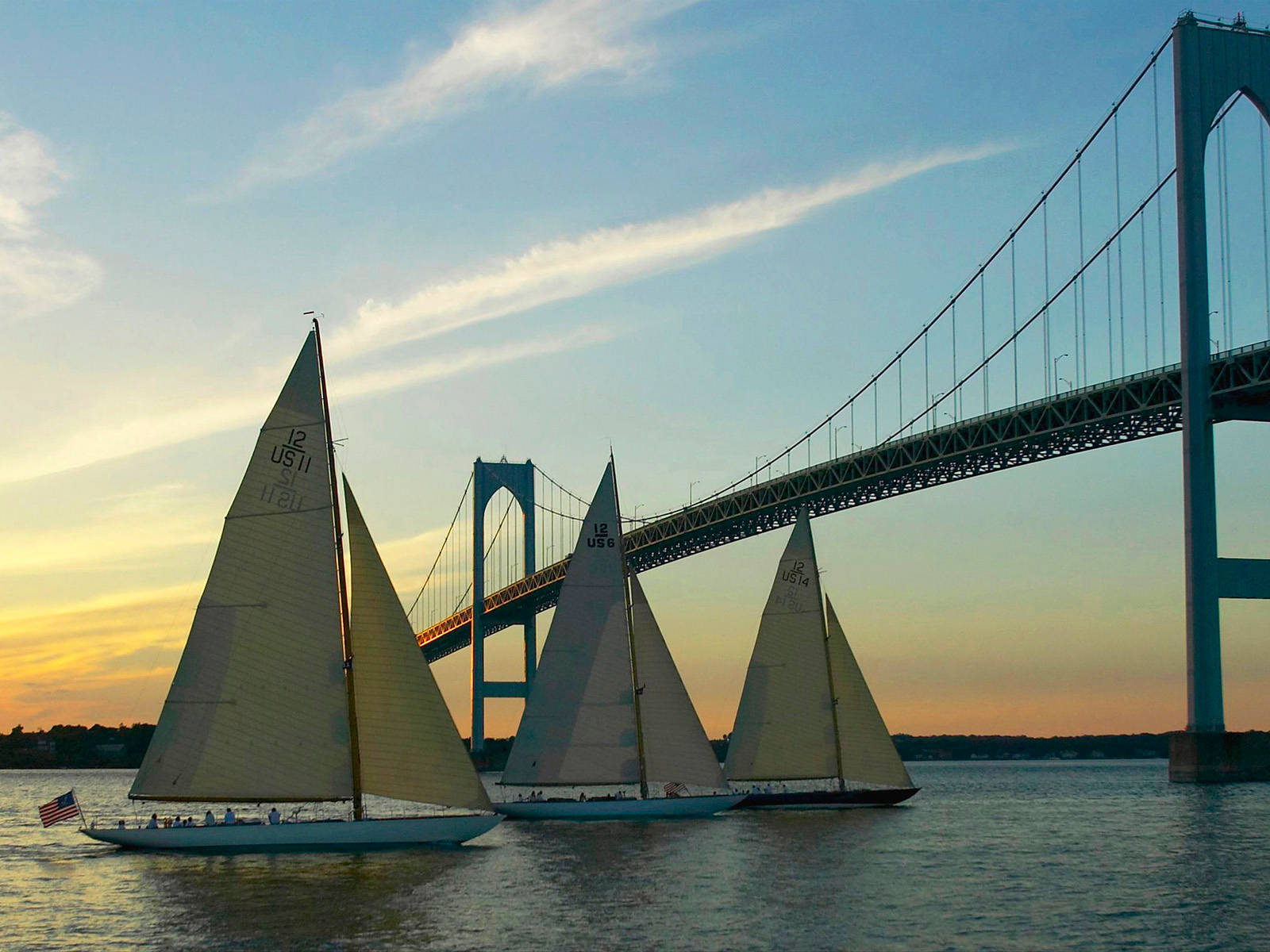 Sailboats Sailing In Newport, Rhode Island