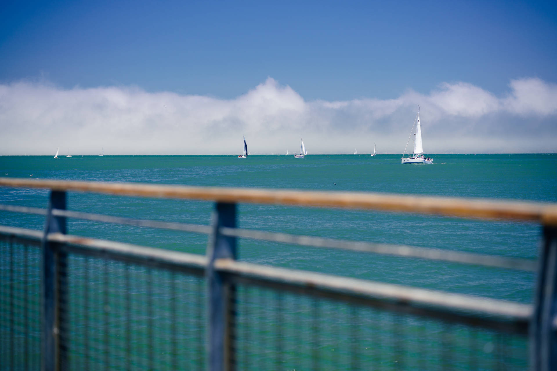 Sailing Boats From Balcony Background