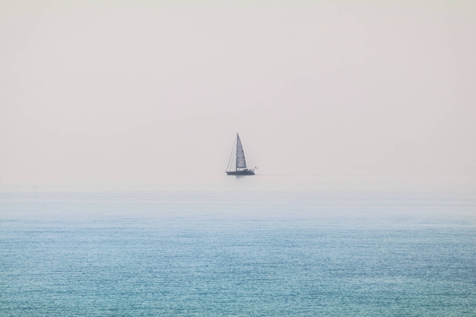 Sailing Covered With Fog