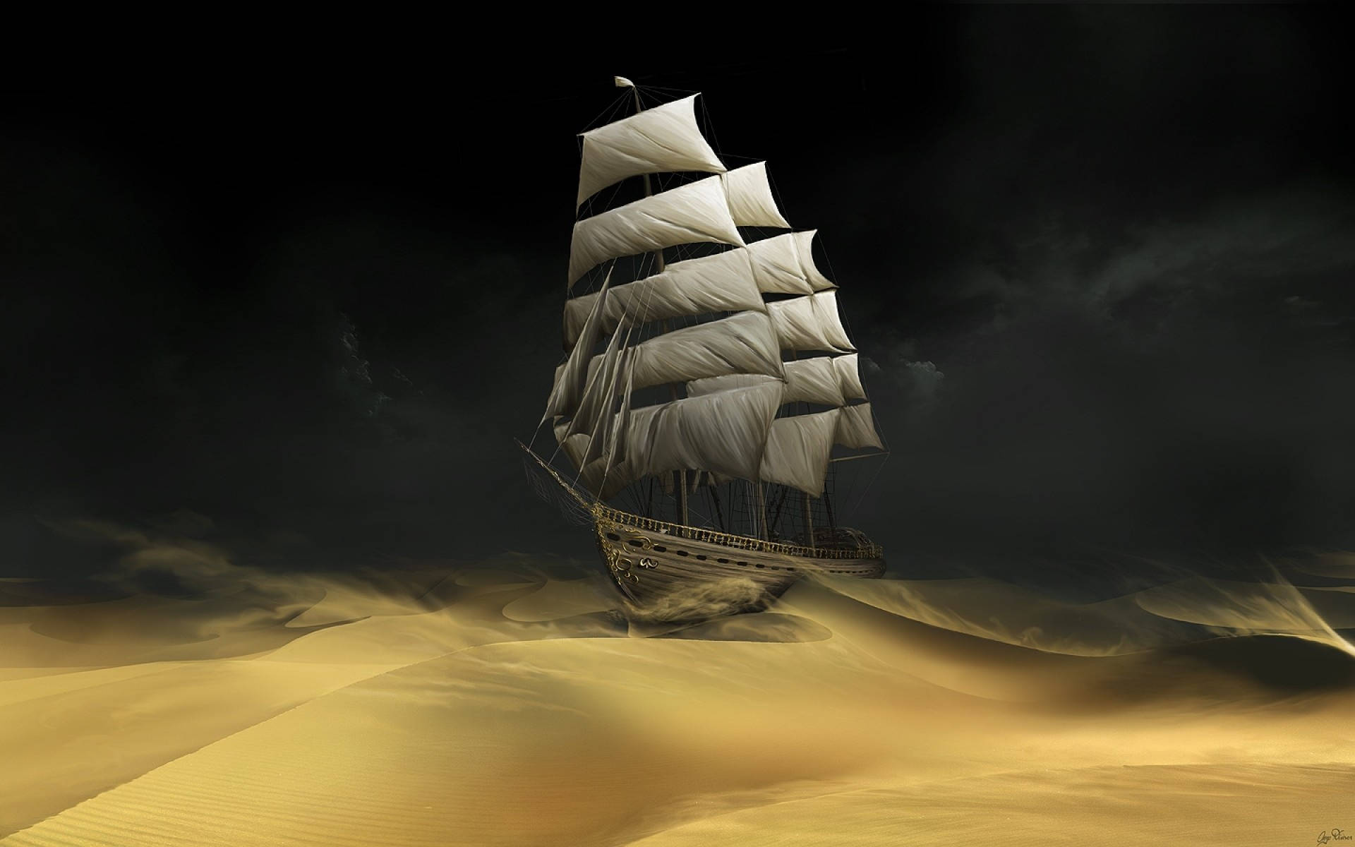 Sailing On The Sands Background
