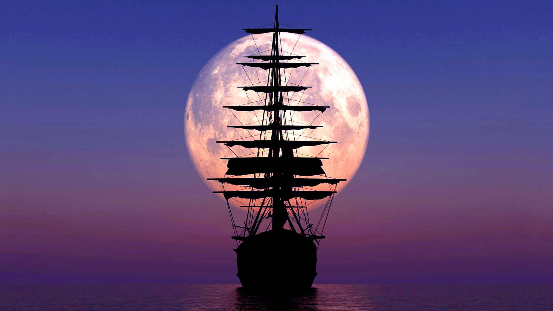 Sailing Ship Silhouette Background
