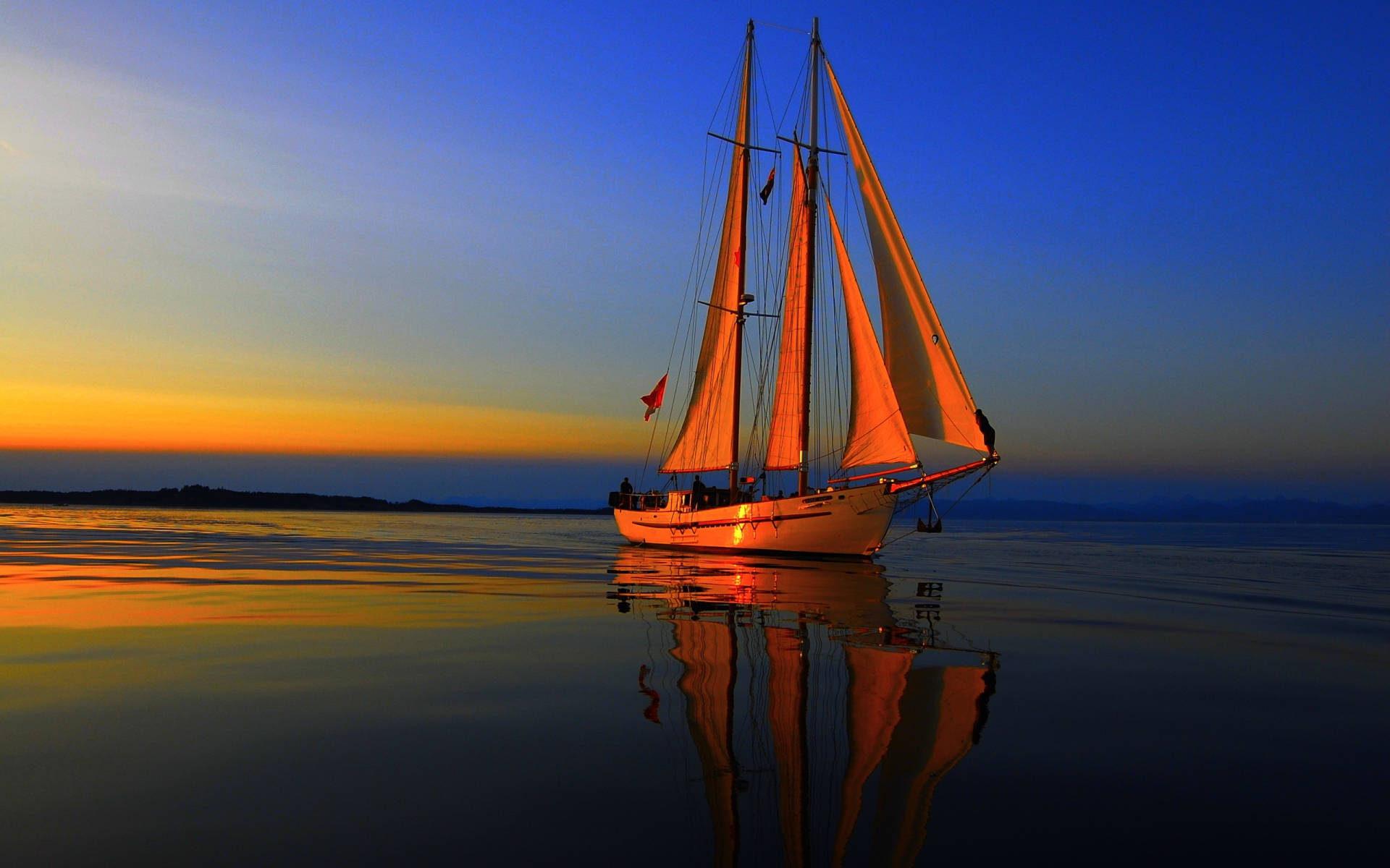Sailing The Sun's Reflection Background