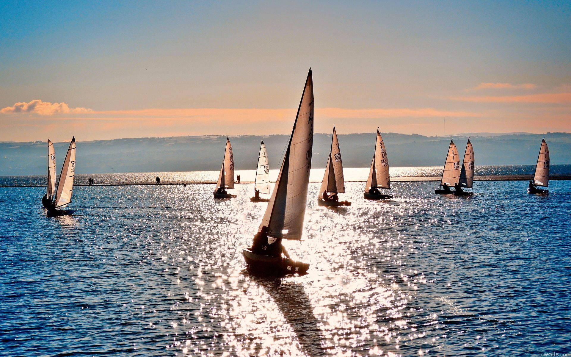 Sailing Vessels Racing Competition Background