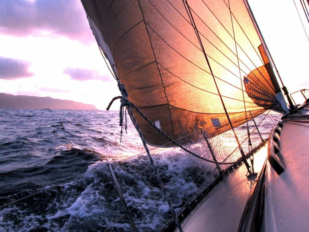 Sailing With Yellow Sails Background