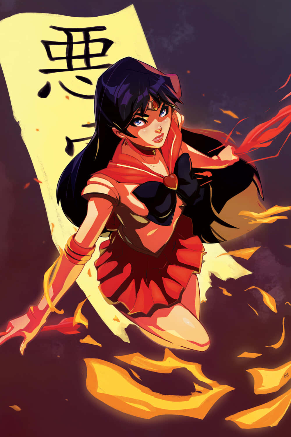 Sailor Mars, Prepared To Fight Evil Forces. Background