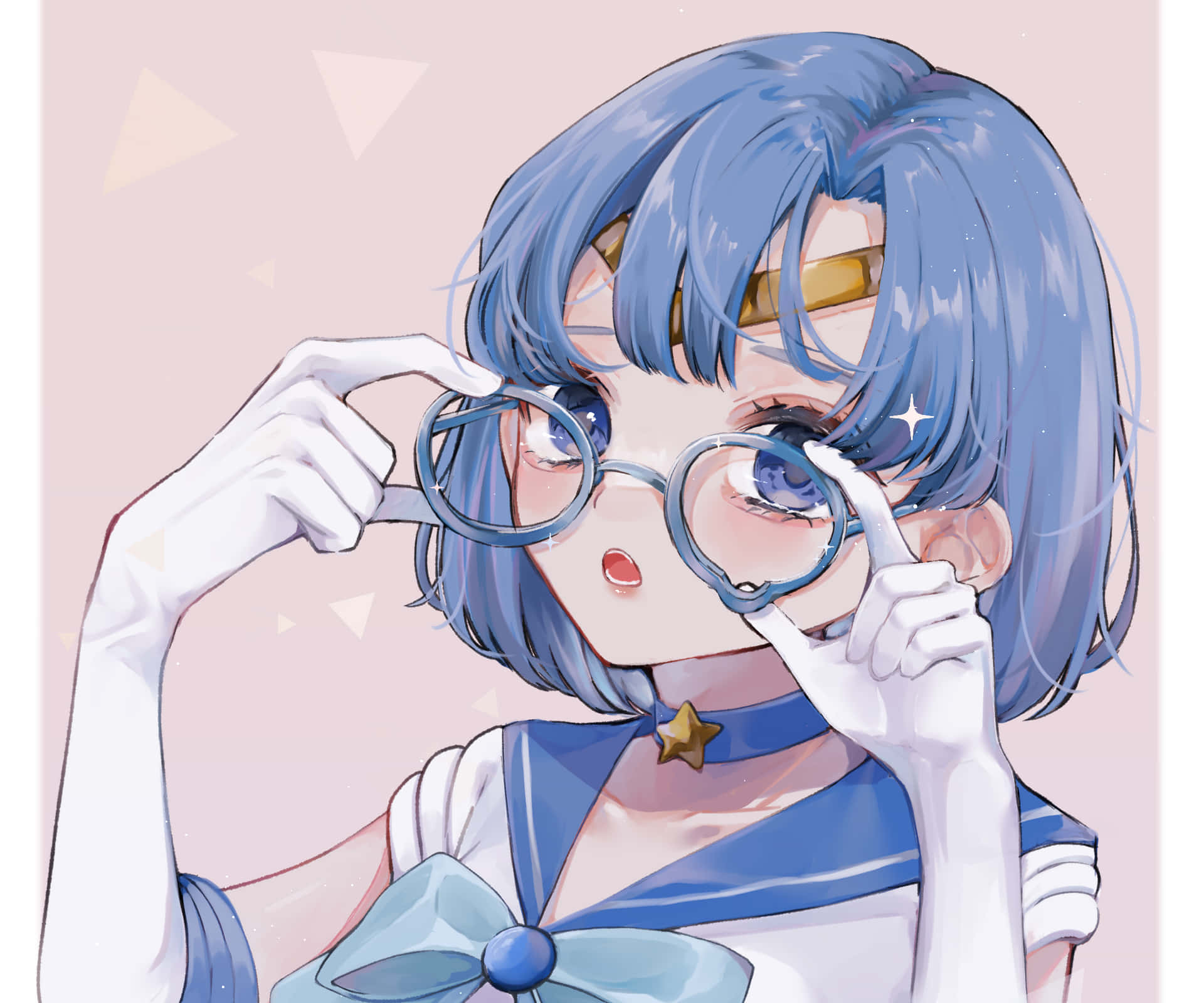 Sailor Mercury Adjusting Her Glasses Background