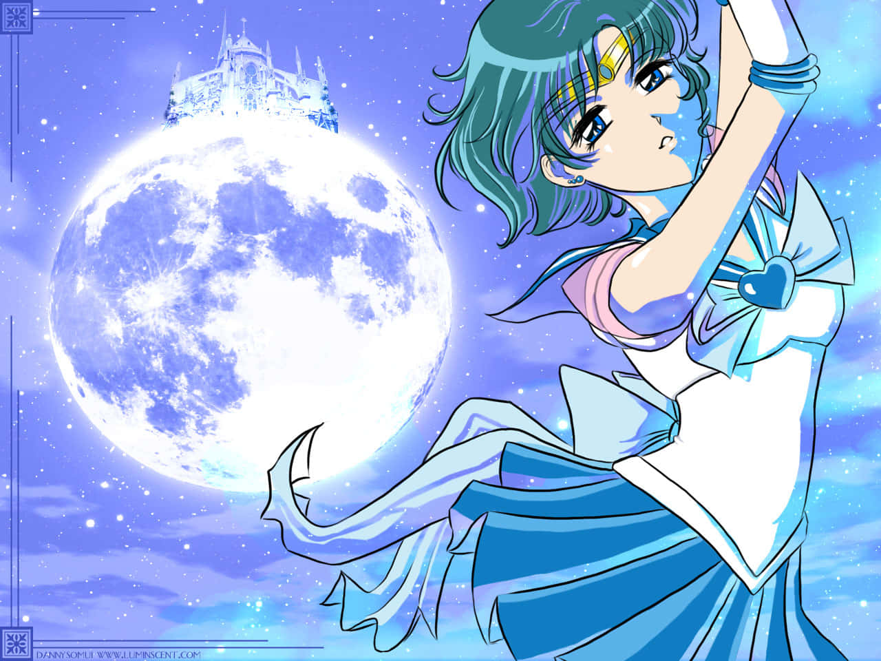 Sailor Mercury Dancing Under The Moonlight Background