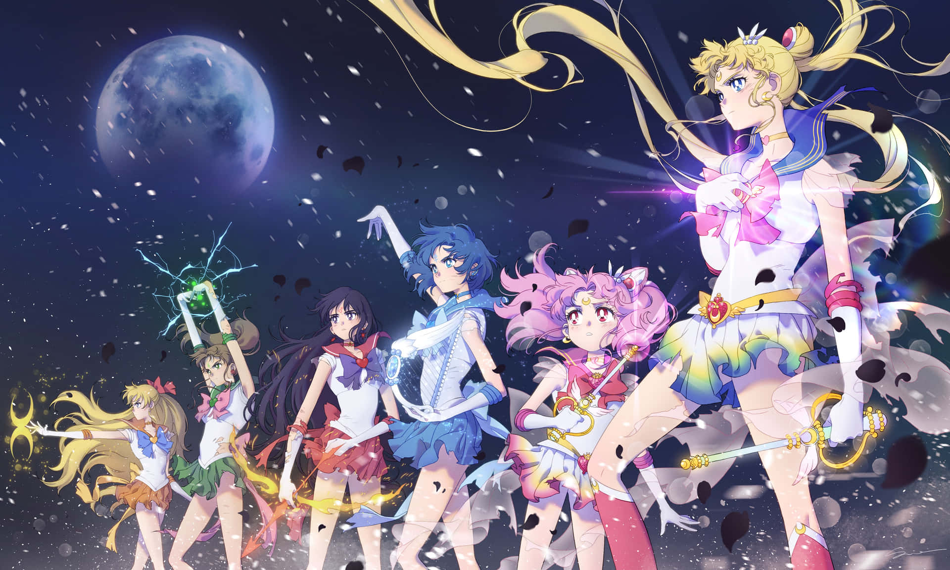 Sailor Mercury Fighting Villains Background