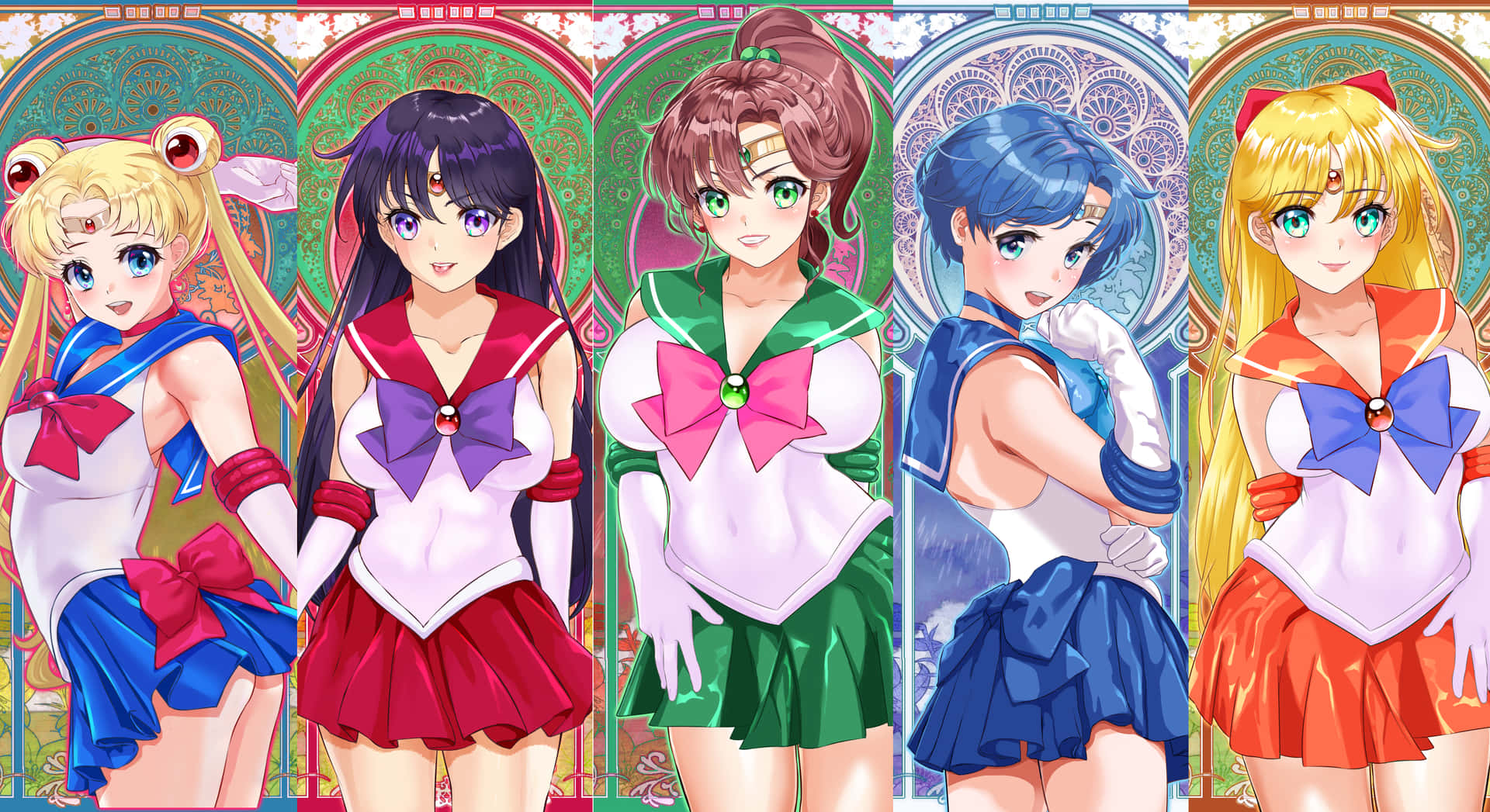 Sailor Mercury With Sailor Jupiter Background