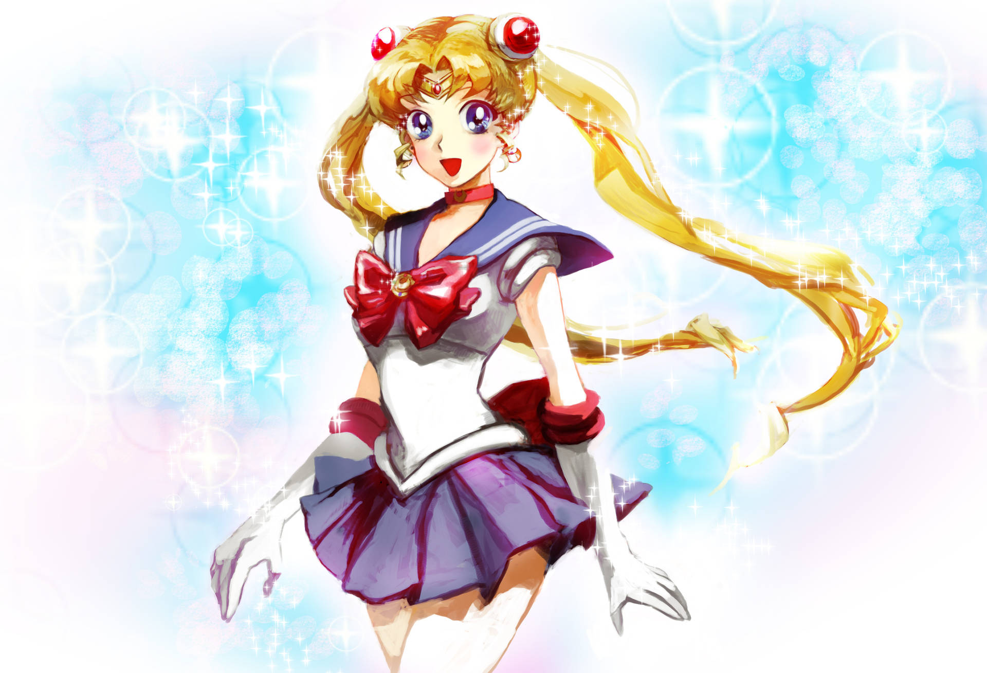 Sailor Moon 4k In Shiny Background Background