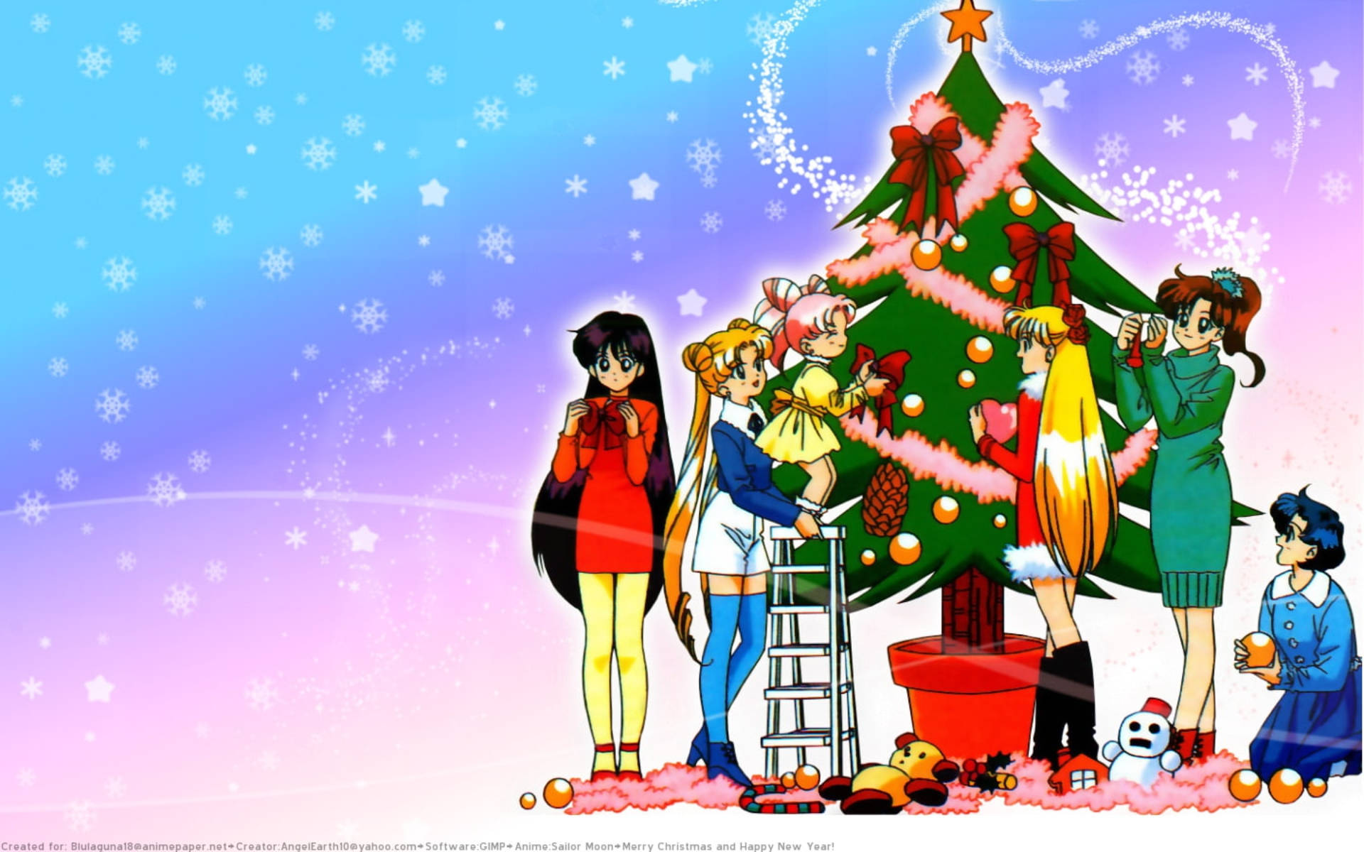 Sailor Moon Anime Christmas Background