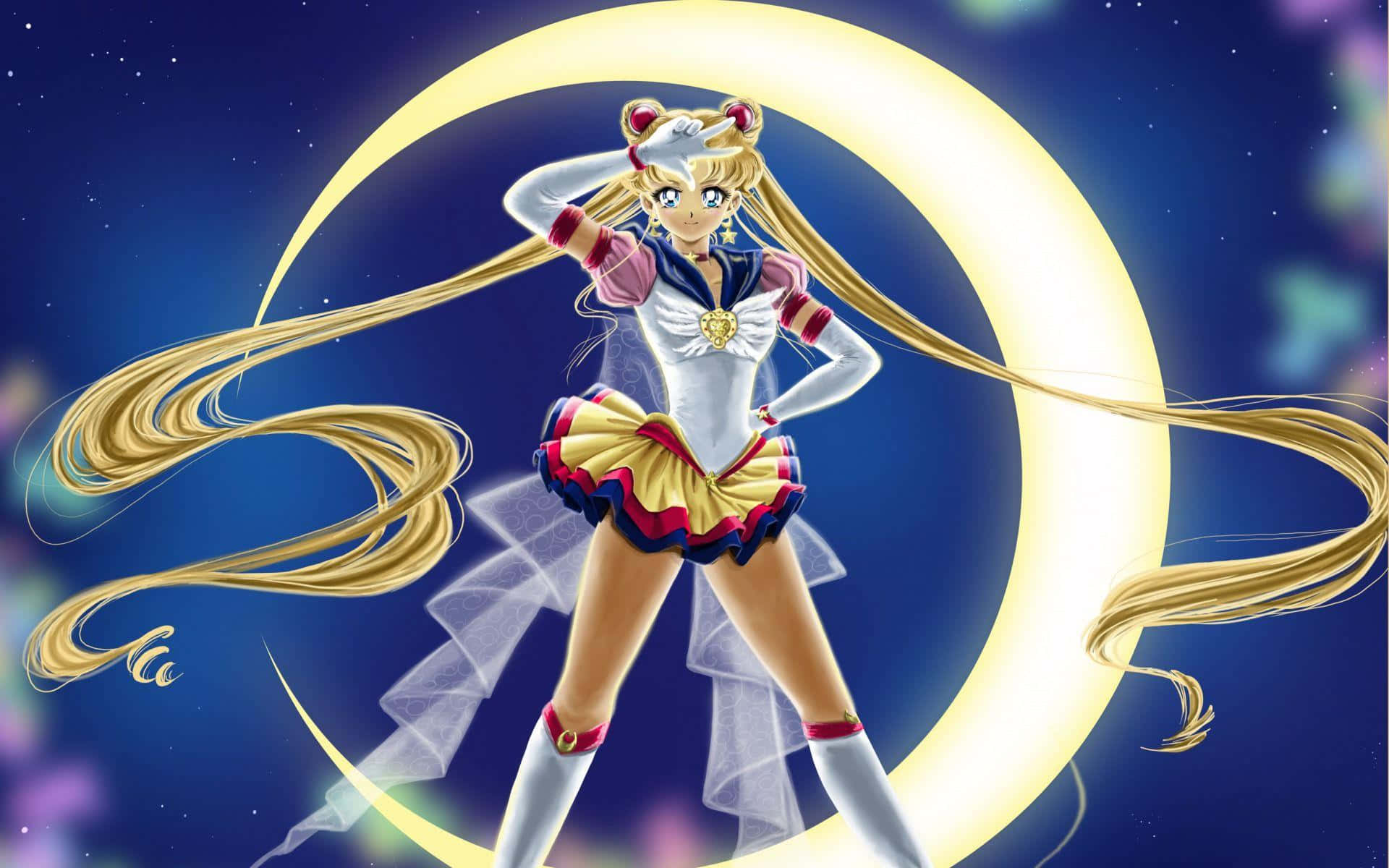 Sailor Moon Crystal Poses For A Portrait Background