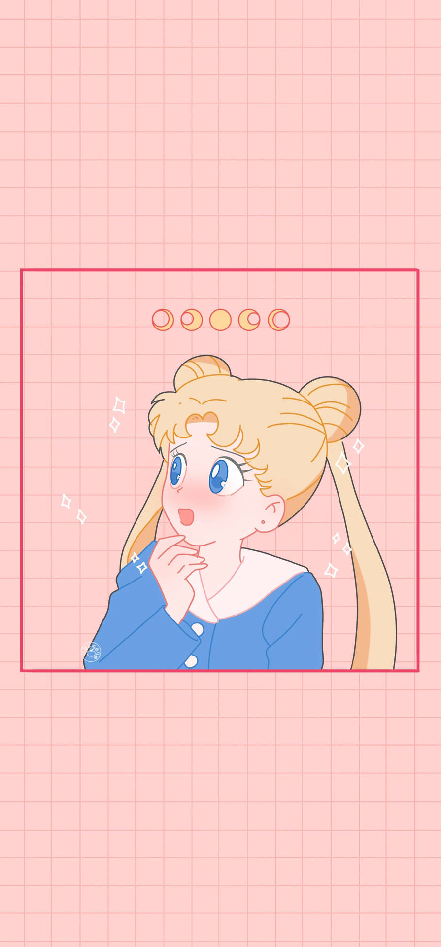 Sailor Moon In Pastel Japanese Aesthetic Background