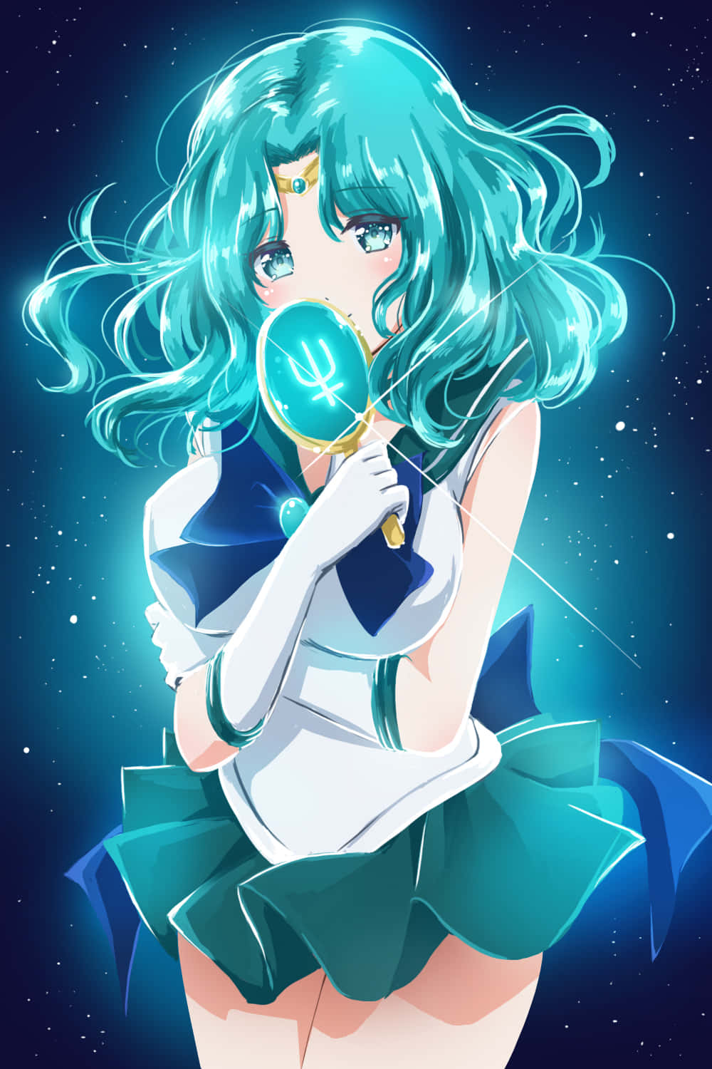 Sailor Neptune Embarks On A Journey Through The Dark Depths Of The Ocean Background